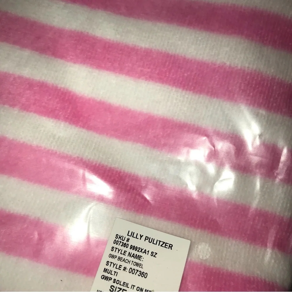 Lilly Pulitzer Oversized Beach Towel Multi Soleil It On Me Striped Towel NWT